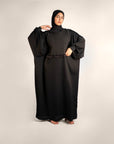 Perfectly Pretty Pearl Lace Accented Abaya