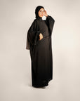 Perfectly Pretty Pearl Lace Accented Abaya