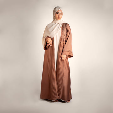 Rosebuds Pearl Detailed Open Front Abaya