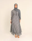 Dahlia grey print dress