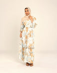 Mira watercolour floral abaya, front