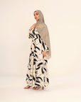 Rania monochrome print abaya