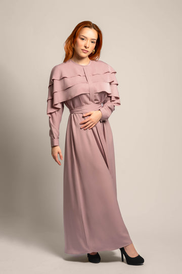 Rosy Cheeks Long Sleeve Ruffle Dress
