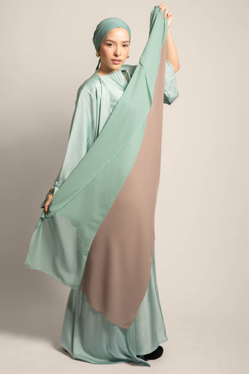 Color Me Gorgeous Dual Tone Hijab With Tie-knot Undercap