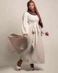 White Blossom A-line Luxe Dress