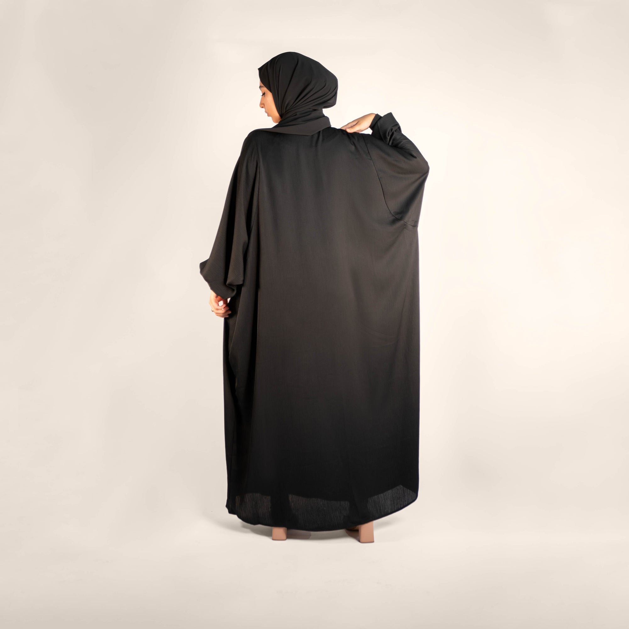 Perfectly Pretty Pearl Lace Accented Abaya