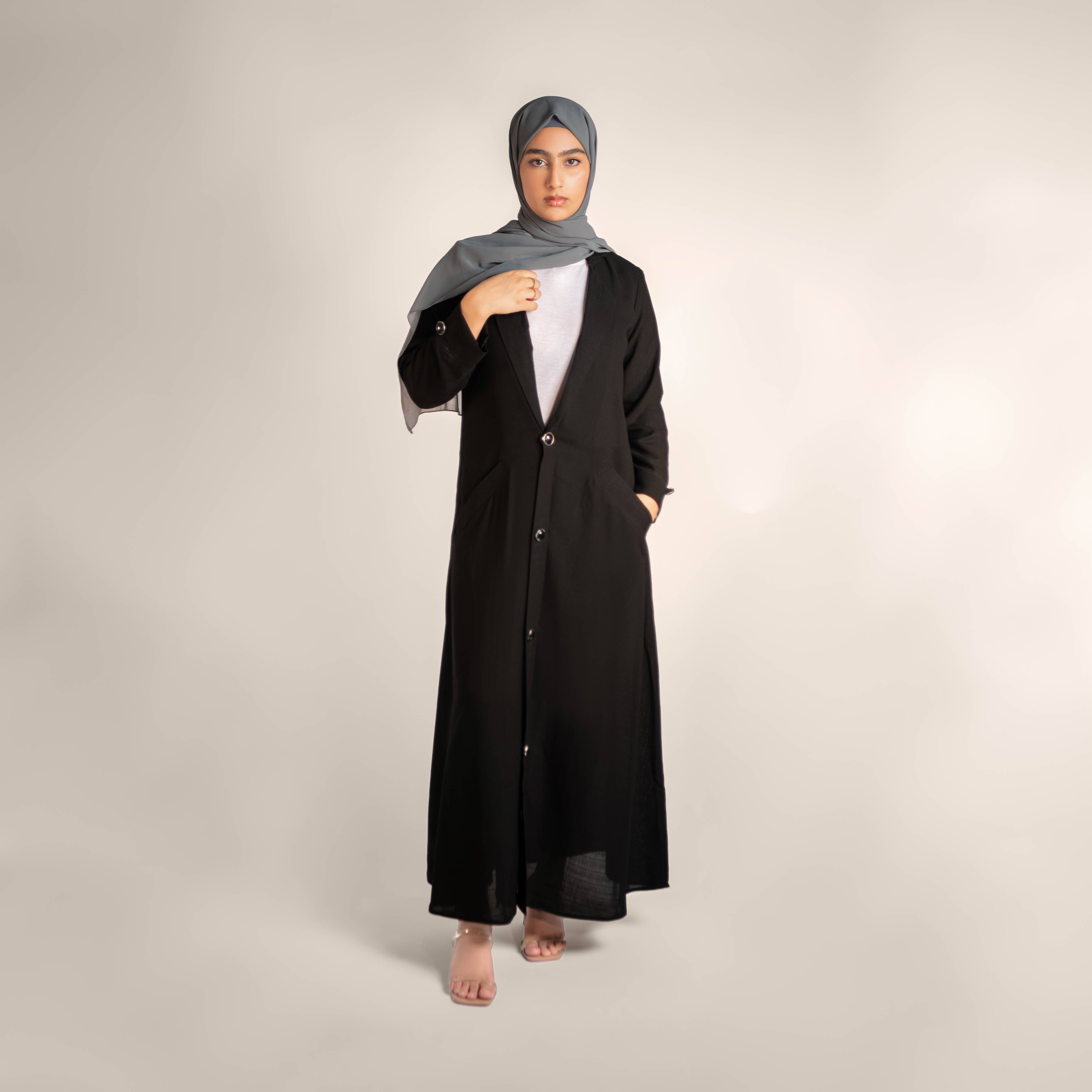 Nightfall Decorative Button Front Abaya