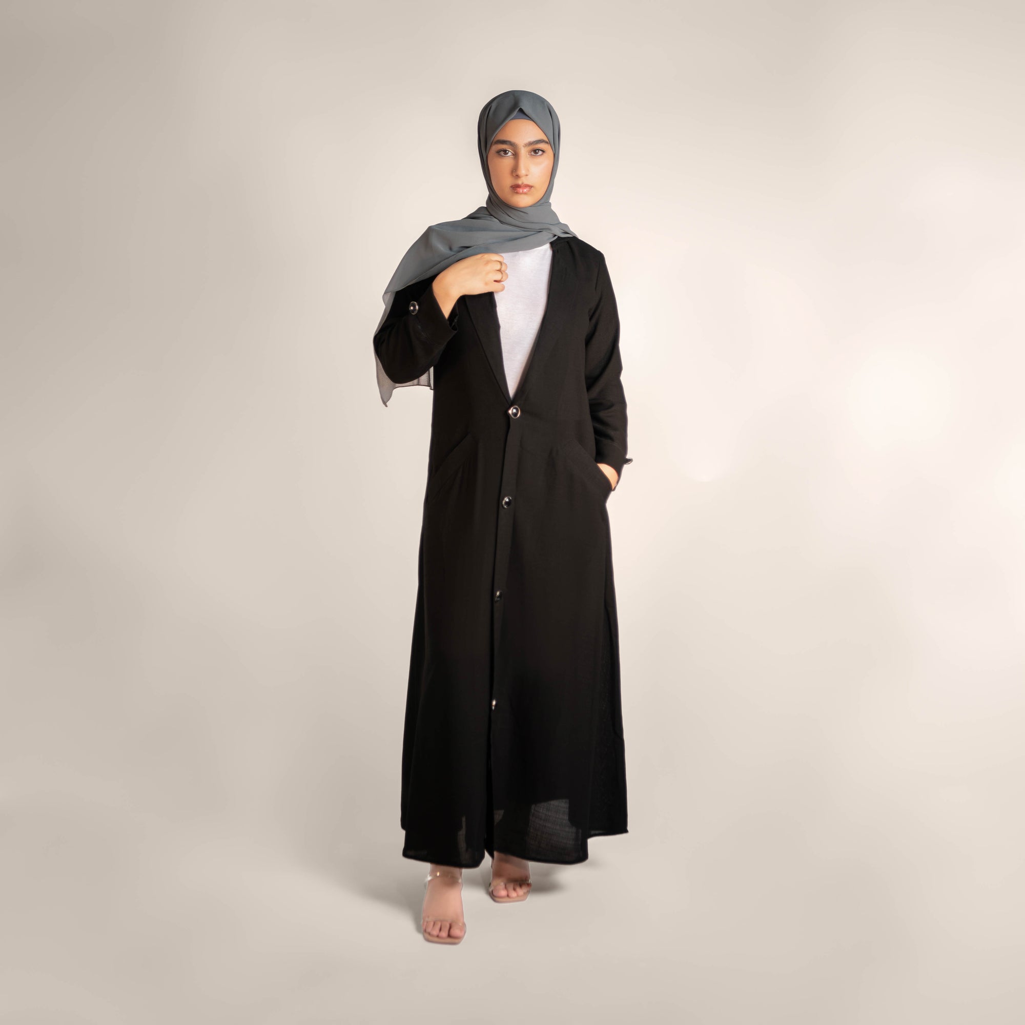 Nightfall Decorative Button Front Abaya