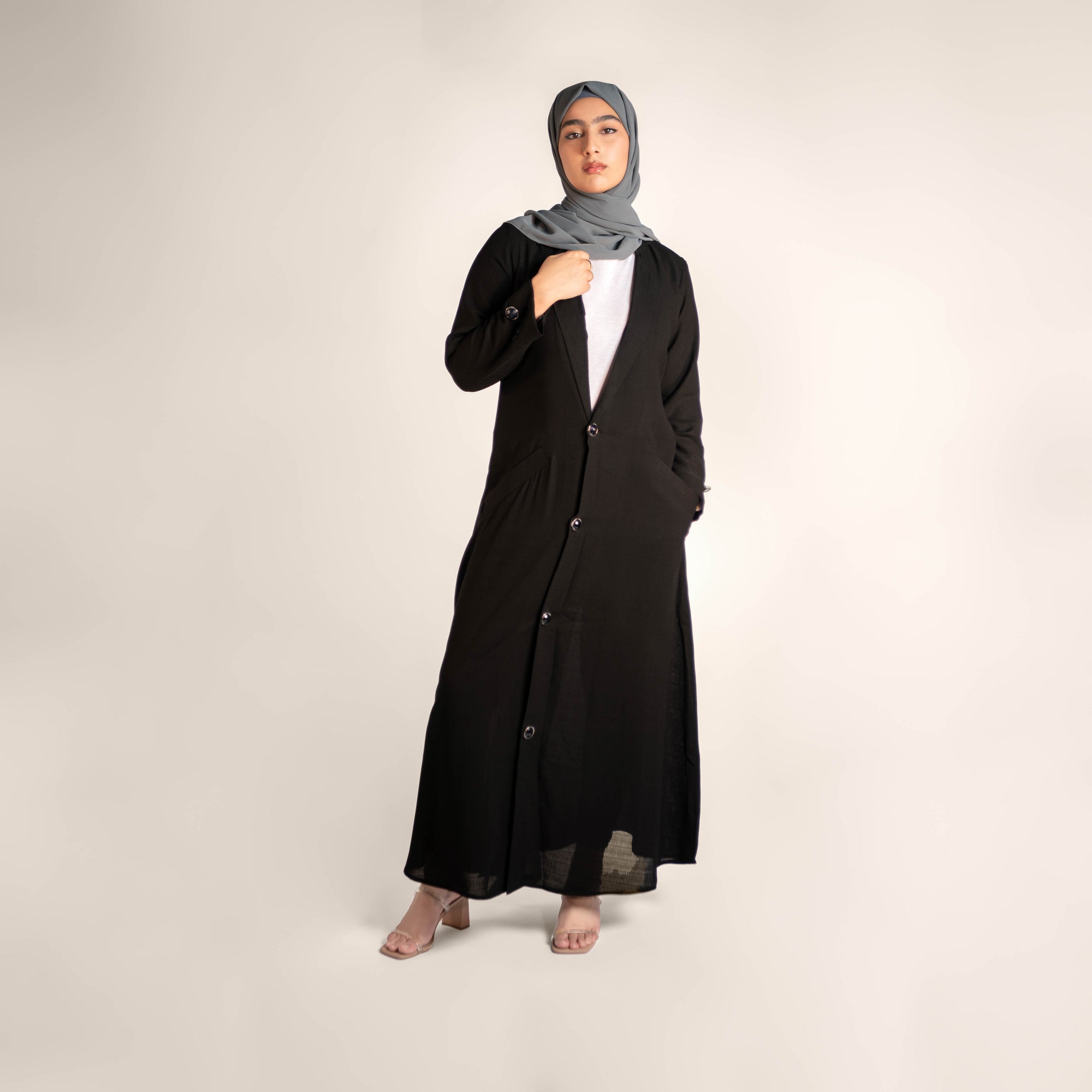 Nightfall Decorative Button Front Abaya