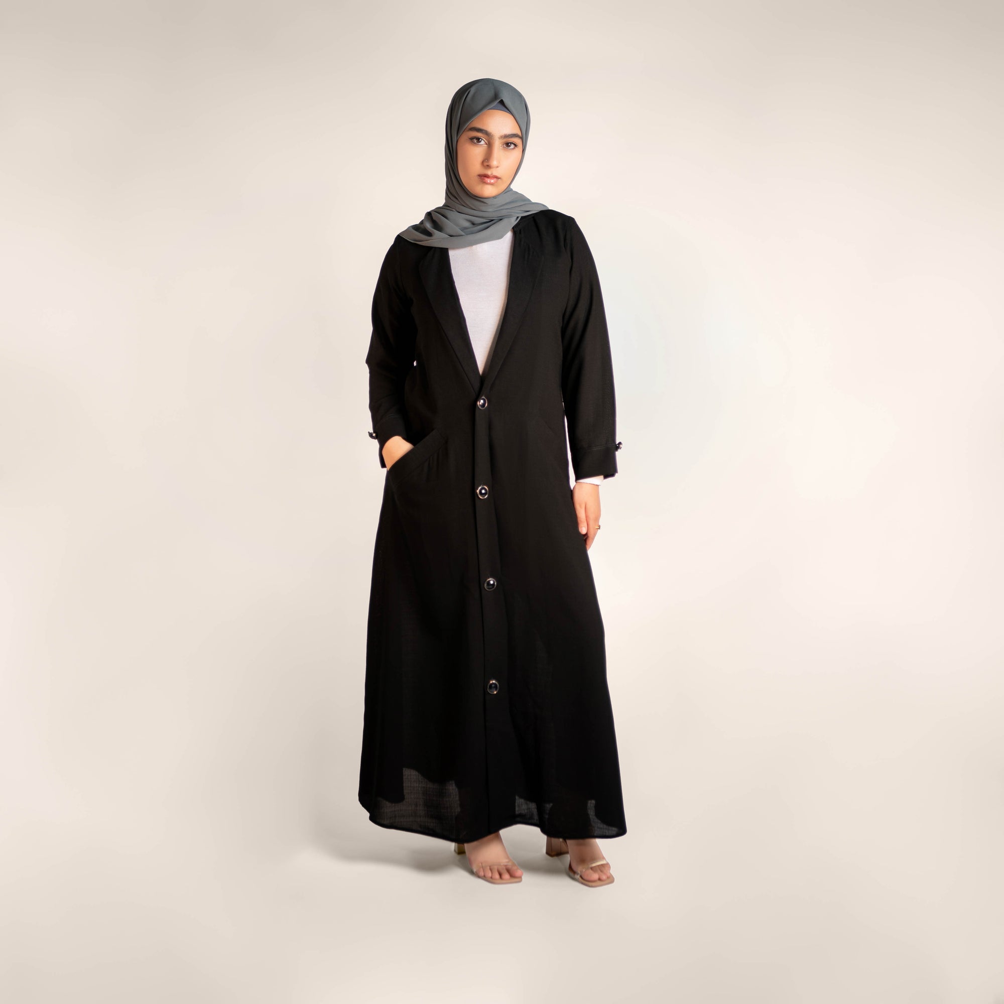 Nightfall Decorative Button Front Abaya