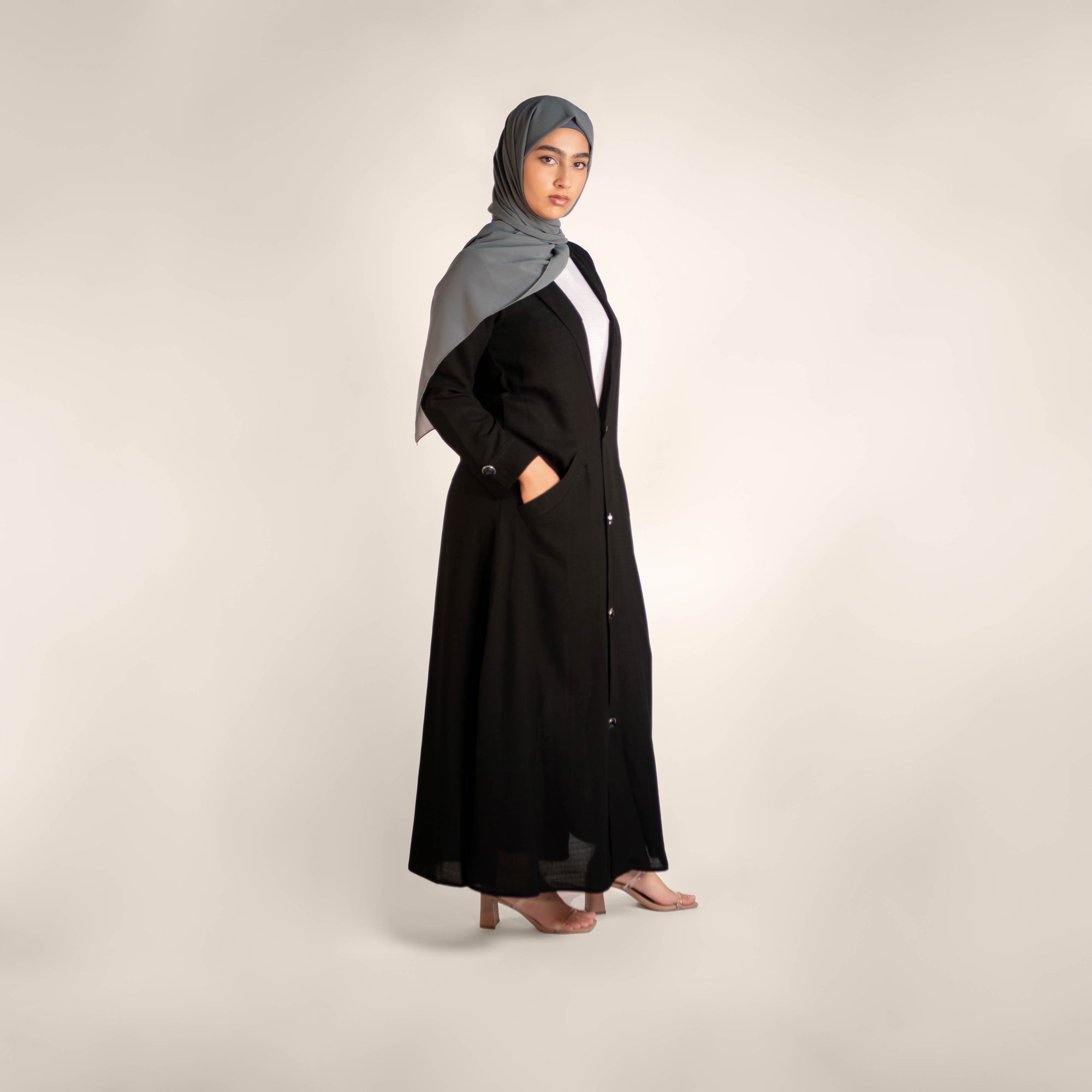 Nightfall Decorative Button Front Abaya