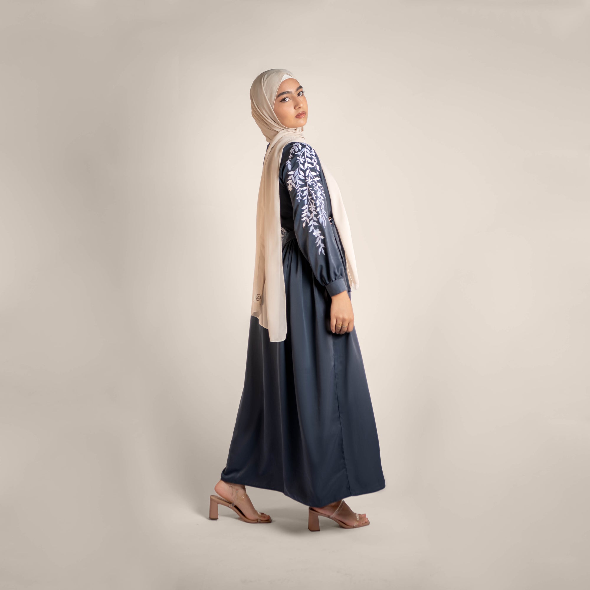 Moonlight Embroidery Detailed Side Tie Dress