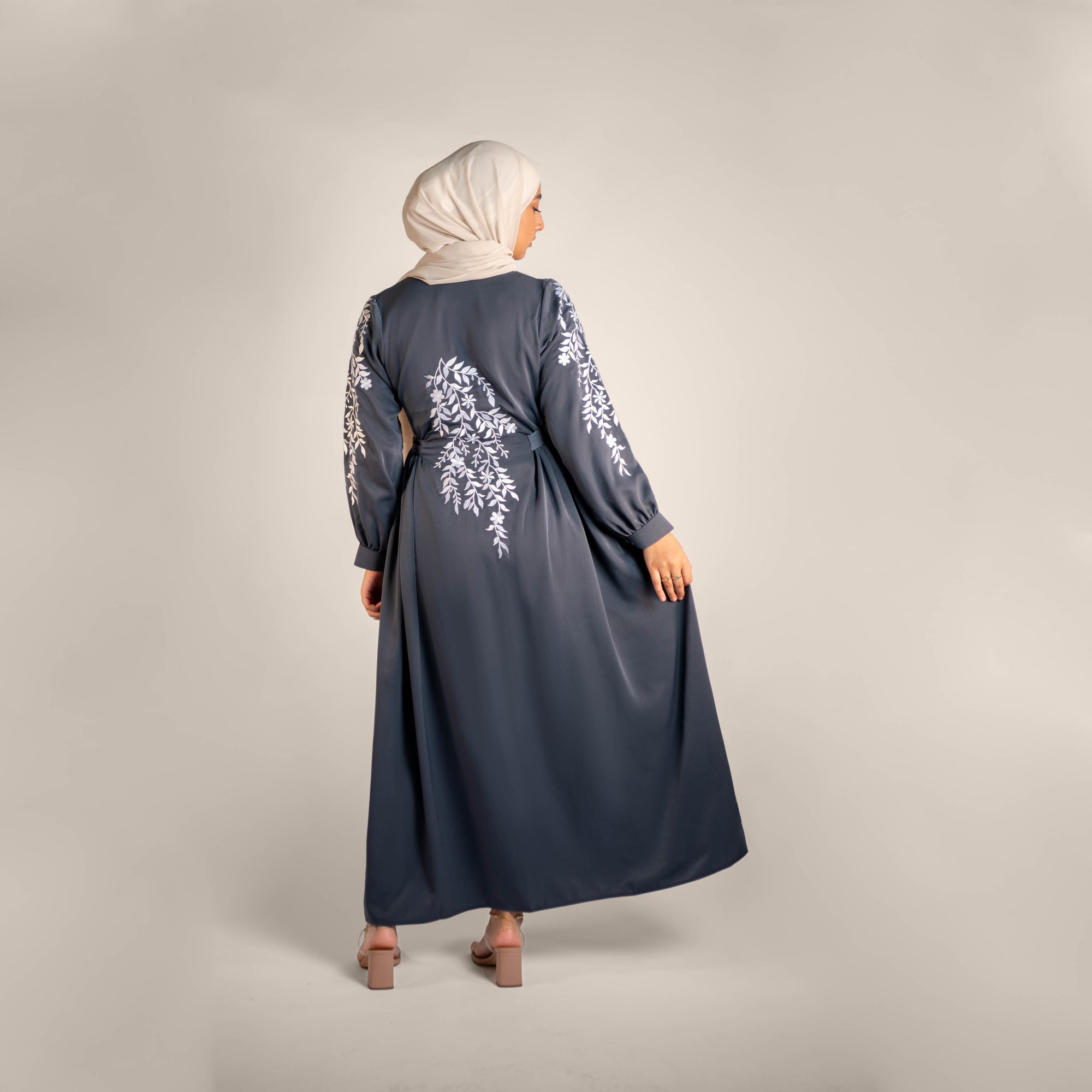 Moonlight Embroidery Detailed Side Tie Dress