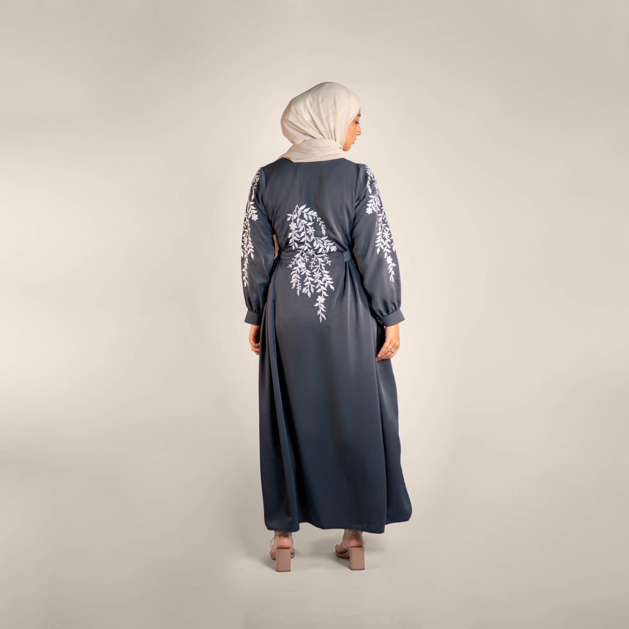 Moonlight Embroidery Detailed Side Tie Dress