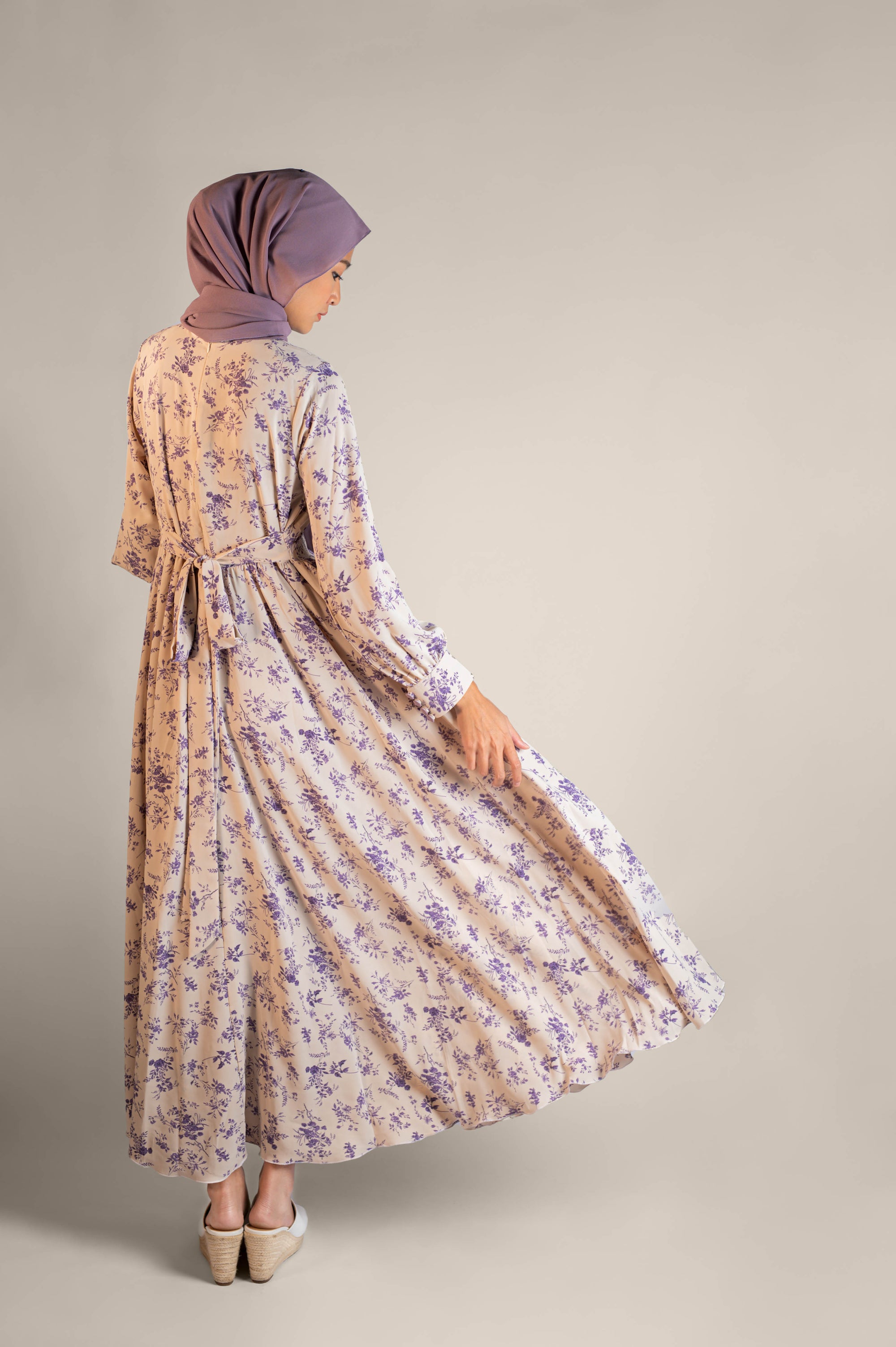 Love Potion Floral Print Waist Belt Dress