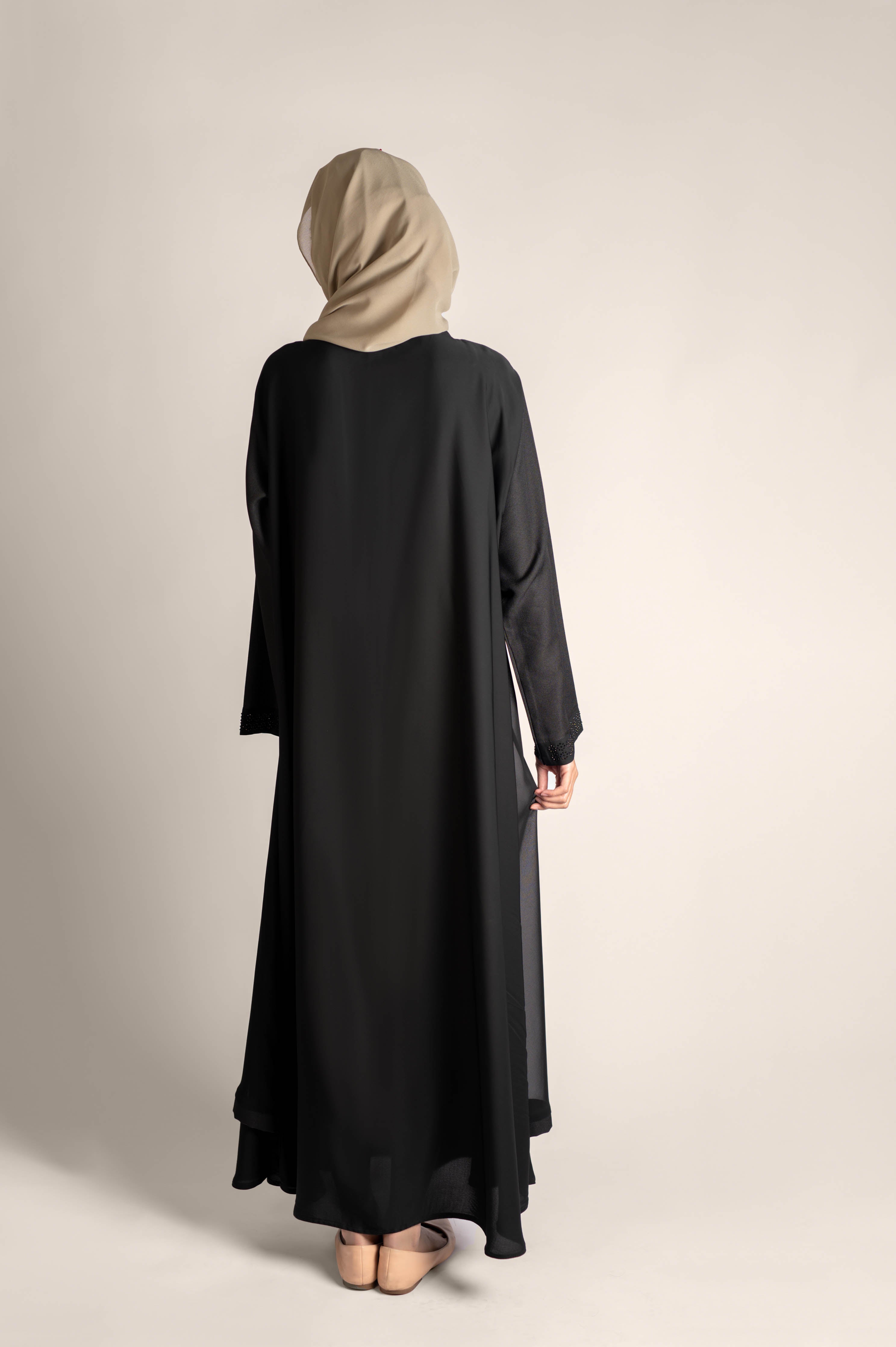 Fairy Tale Crystal Embellished Border Abaya