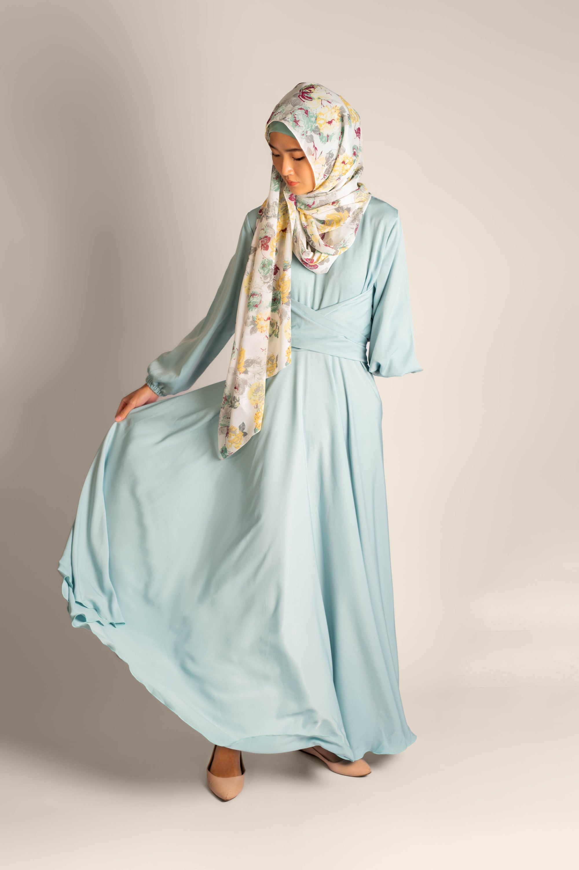 Diva Queen Hip Wrap Detail Flowy Dress