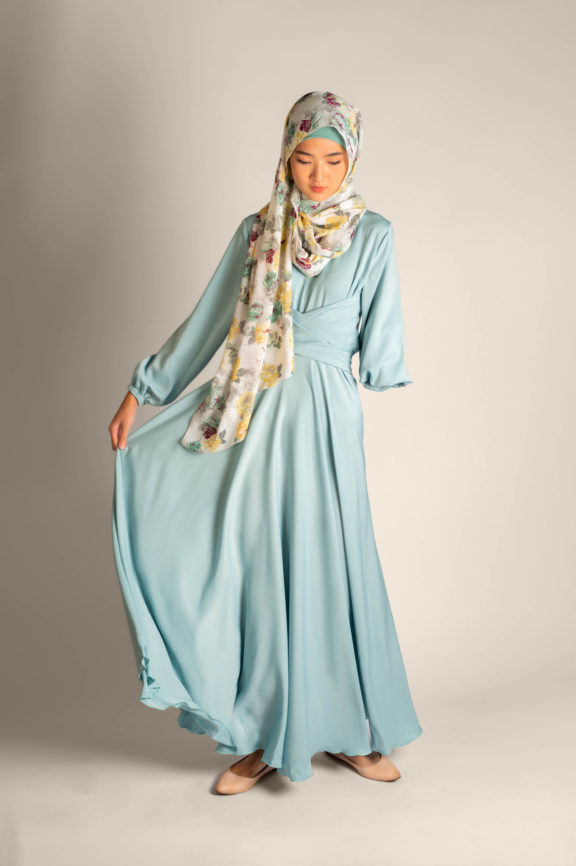 Diva Queen Hip Wrap Detail Flowy Dress