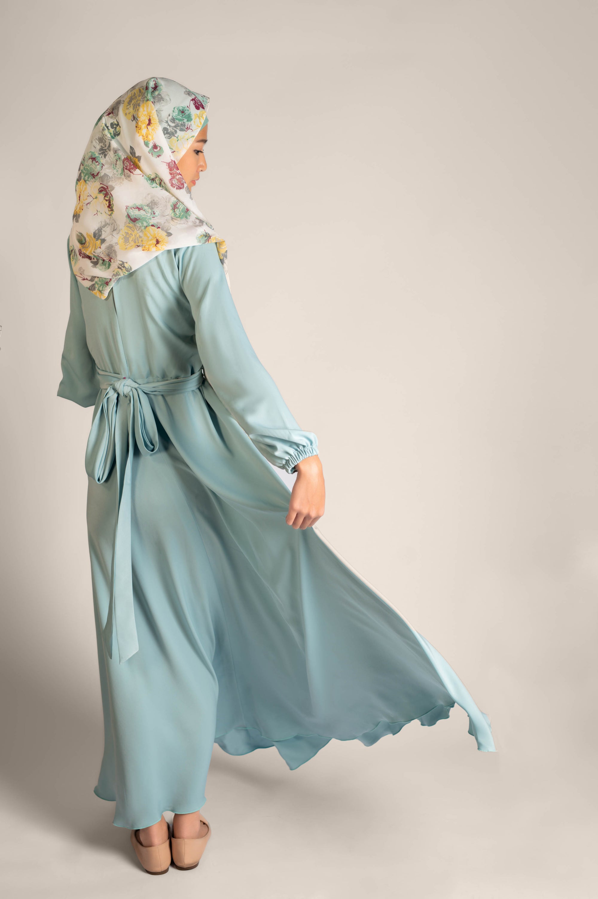 Diva Queen Hip Wrap Detail Flowy Dress