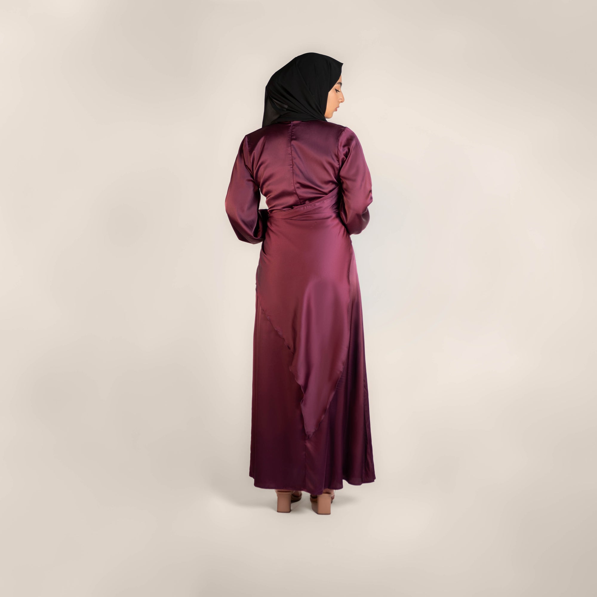 Luxury Lady Tie Waist Satin Dress
