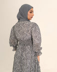 Dahlia grey print dress