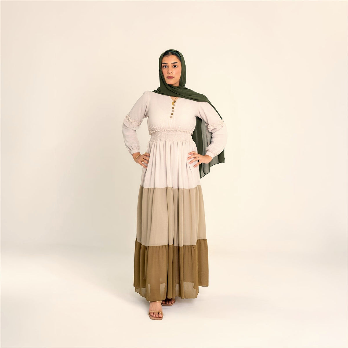 Layla sage two-tone dress