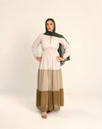 Layla sage two-tone dress