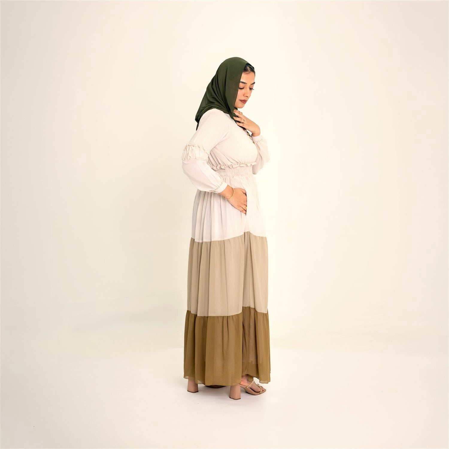 Layla sage two-tone dress
