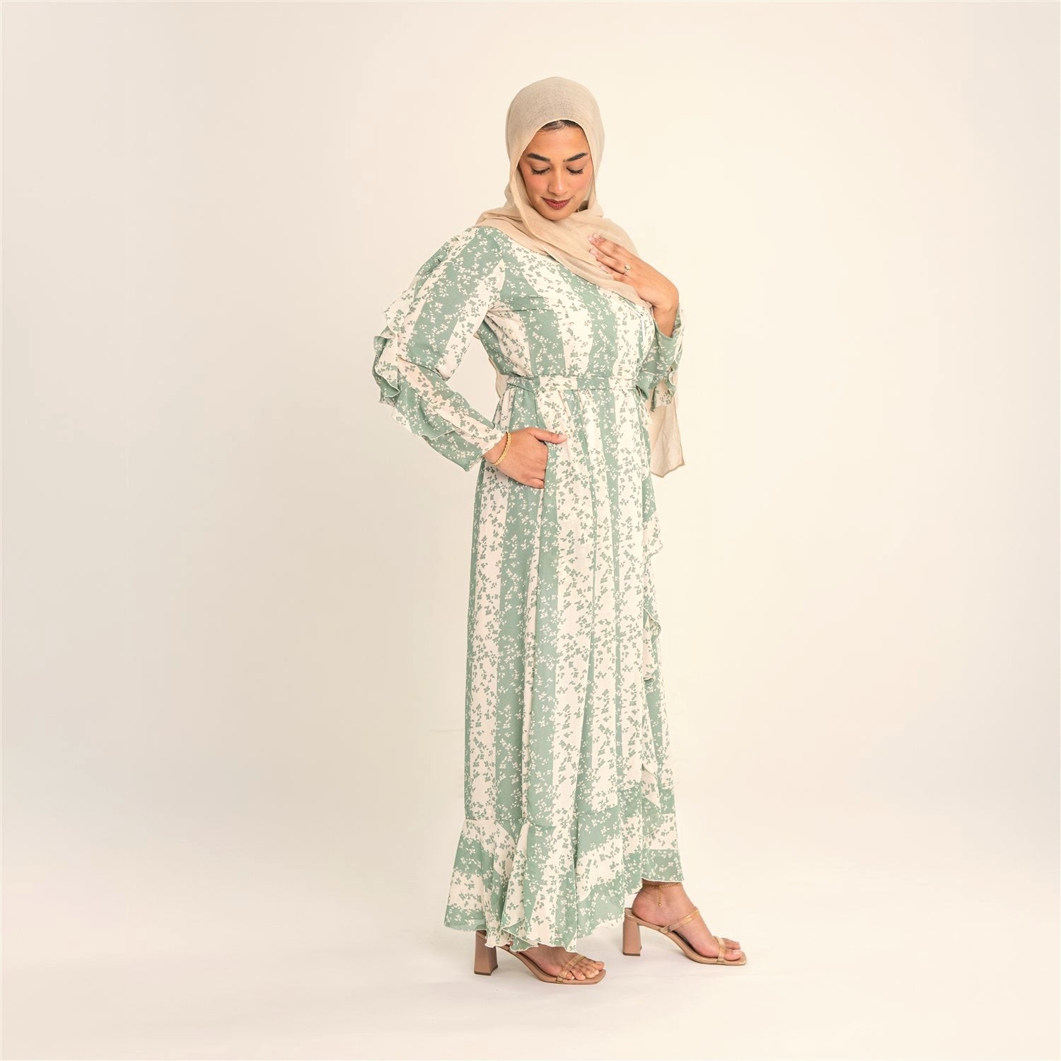Liana mint floral dress