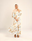 Mira watercolour floral abaya, movement