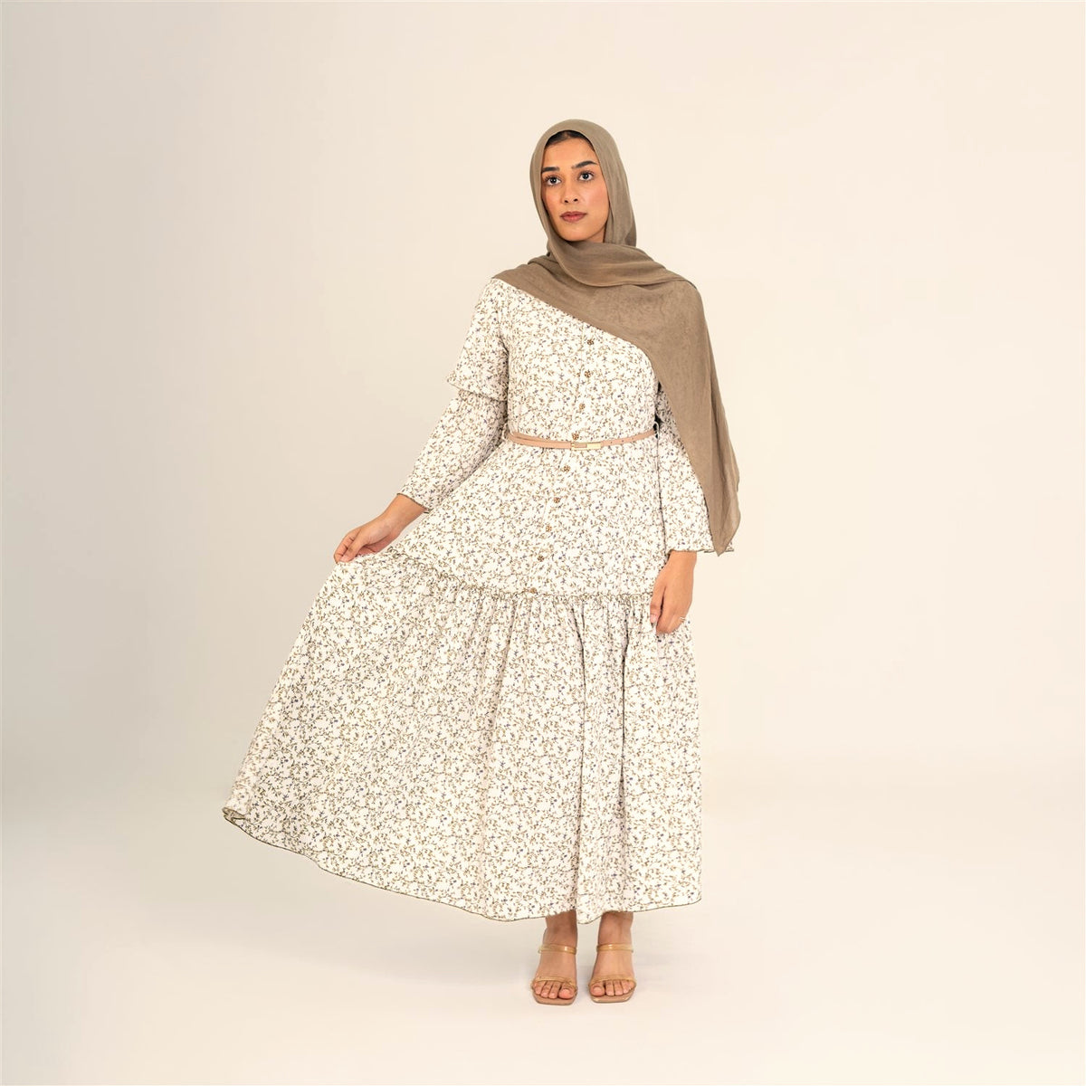 Saira green floral dress