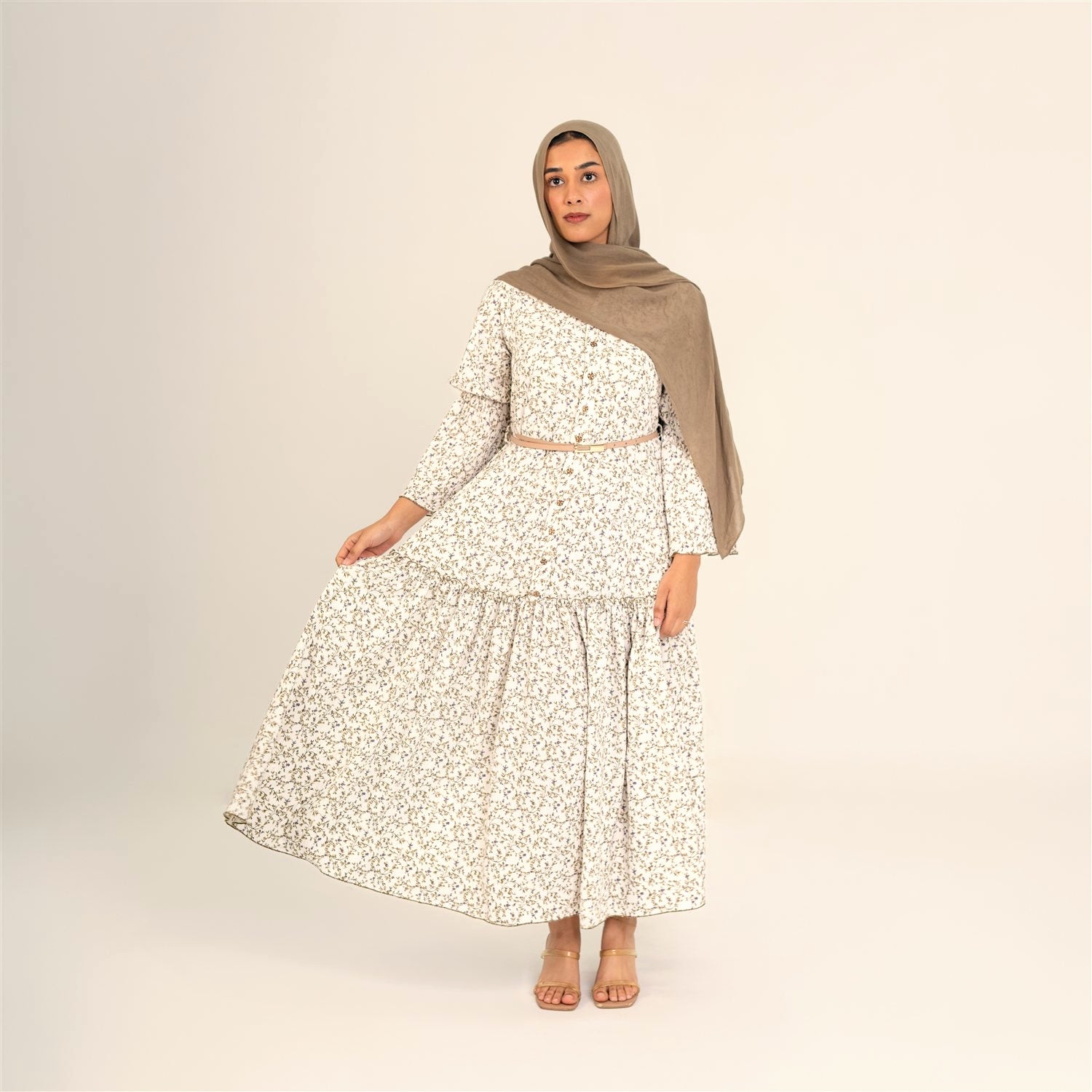 Saira green floral dress