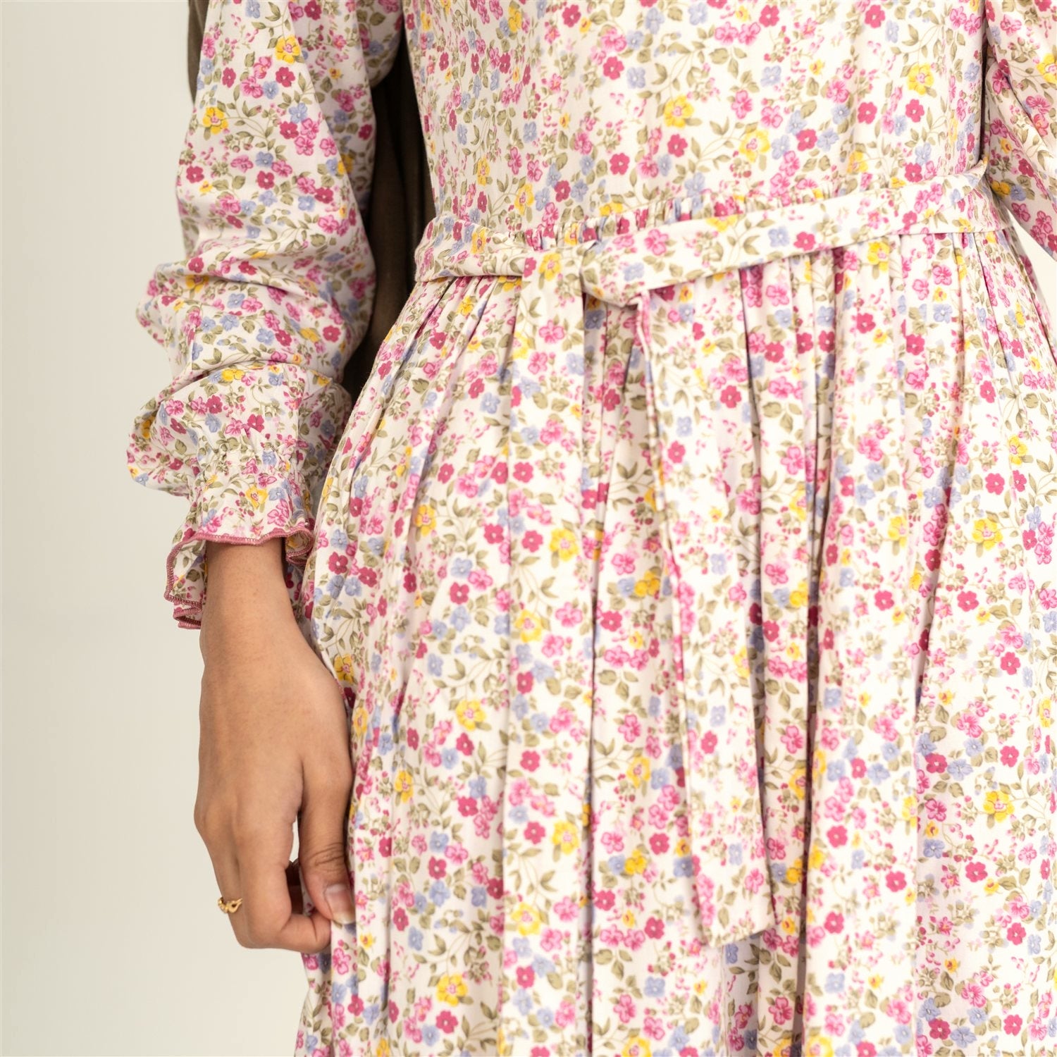 Zahra pink floral dress