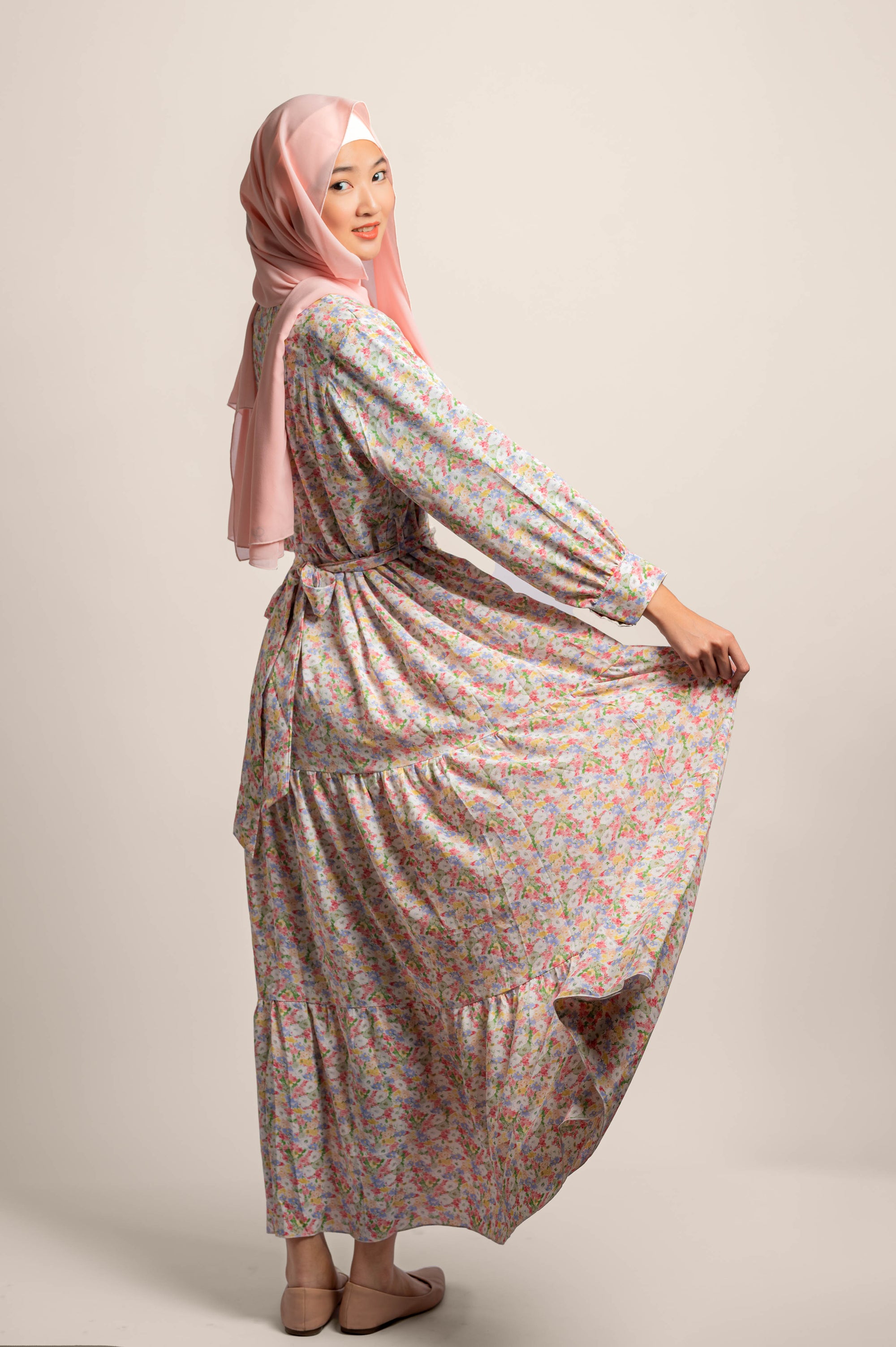 Tie-neck Maxi Dress