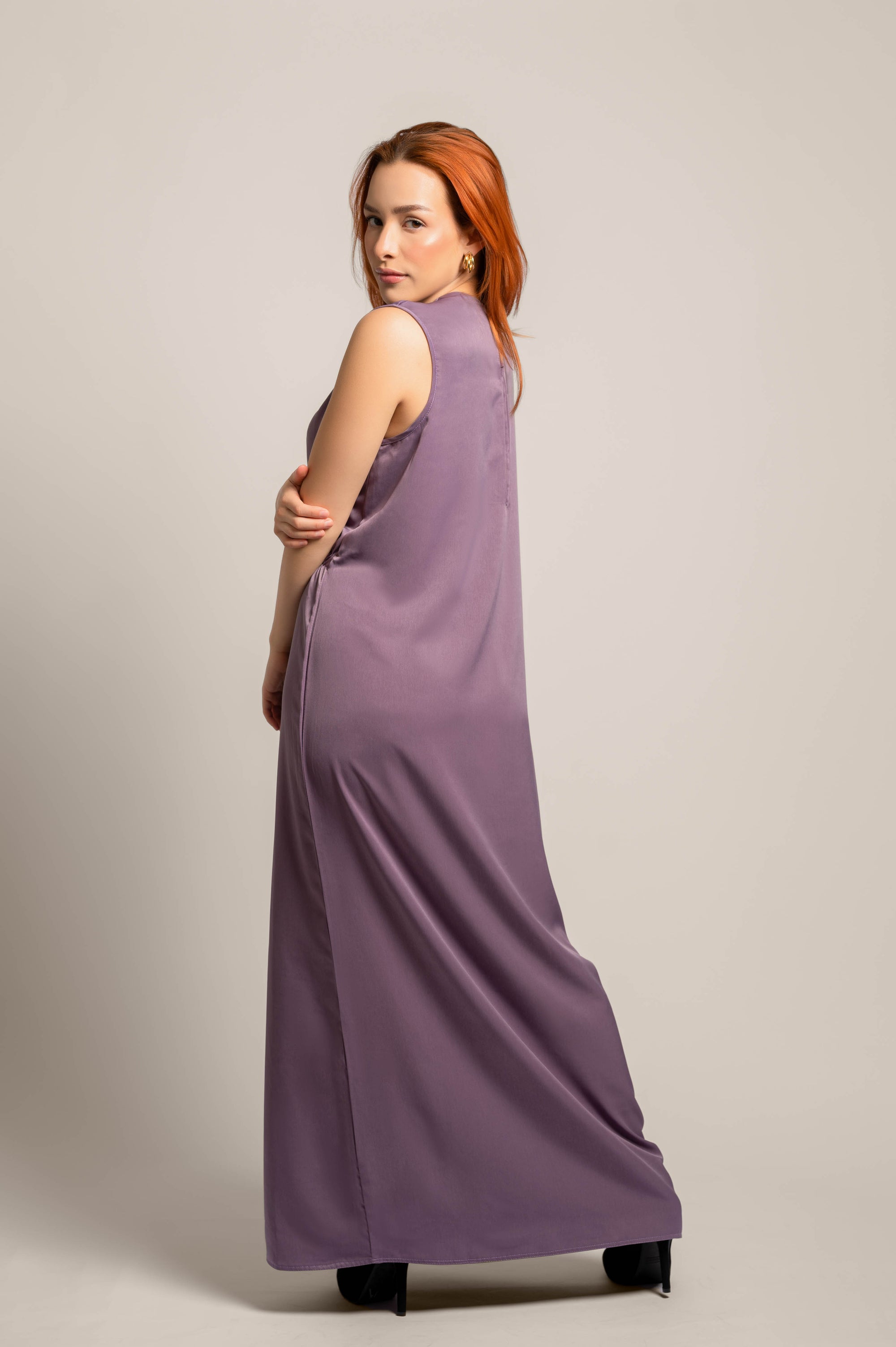 Sleeveless Long Dress with Drop Waist for Summer