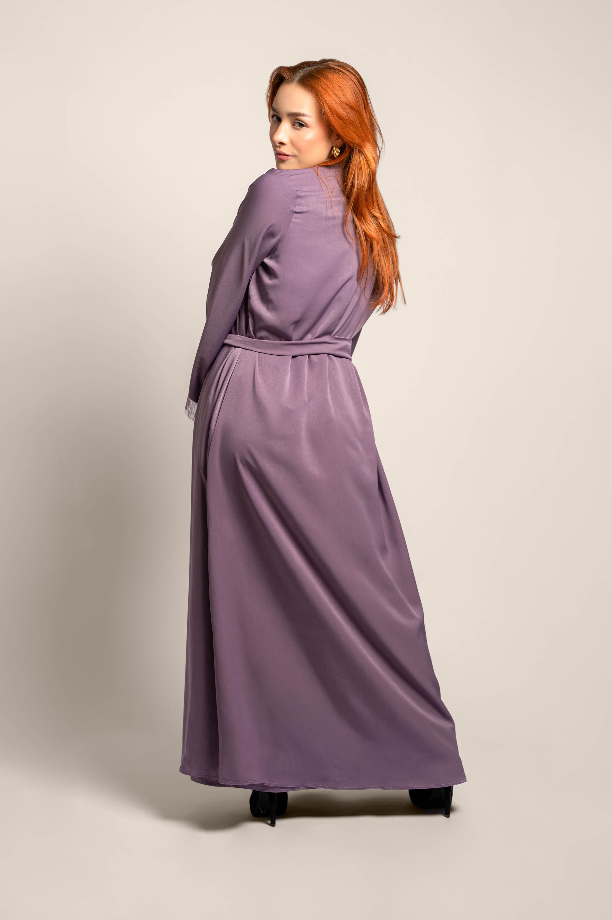 Fashion Wear Abaya Dress | Tie Front Dress Long Sleeve